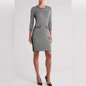 DKNY Chic Houndstooth Sweater Dress